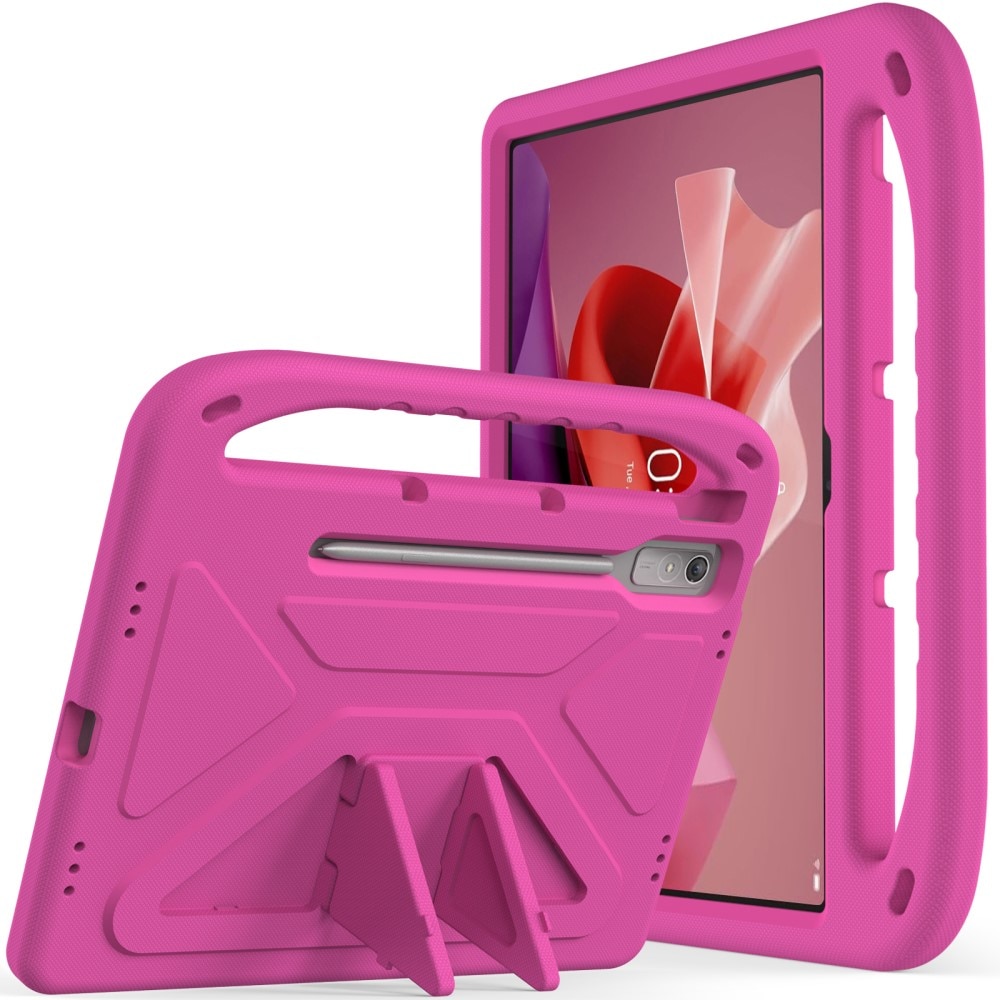Custodia EVA con maniglia per bambini per Lenovo Tab P12 rosa