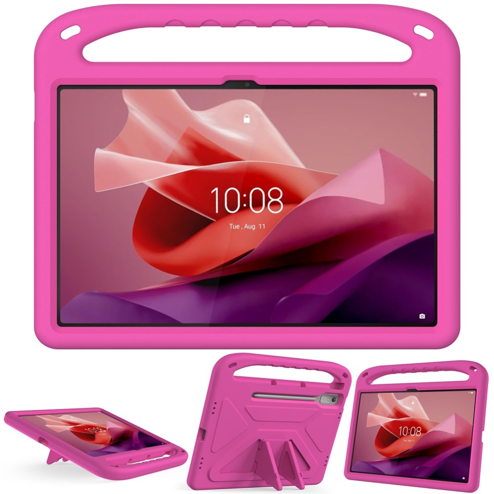 Custodia EVA con maniglia per bambini per Lenovo Tab P12 rosa