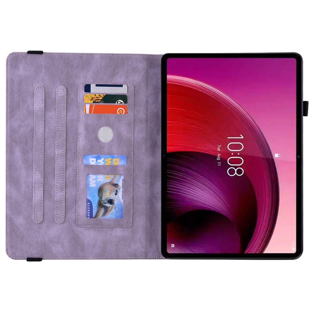 Custodia in pelle con farfalla Lenovo Tab M11 viola