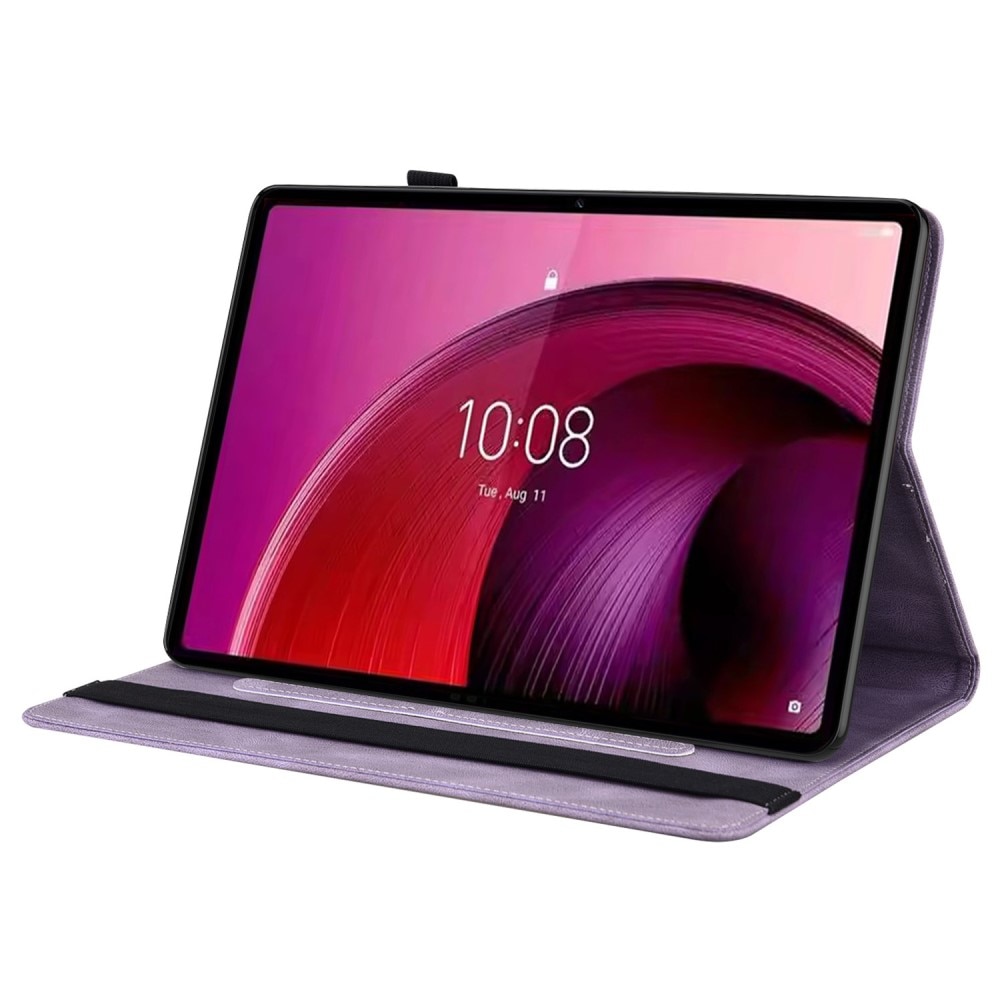 Custodia in pelle con farfalla Lenovo Tab M11 viola