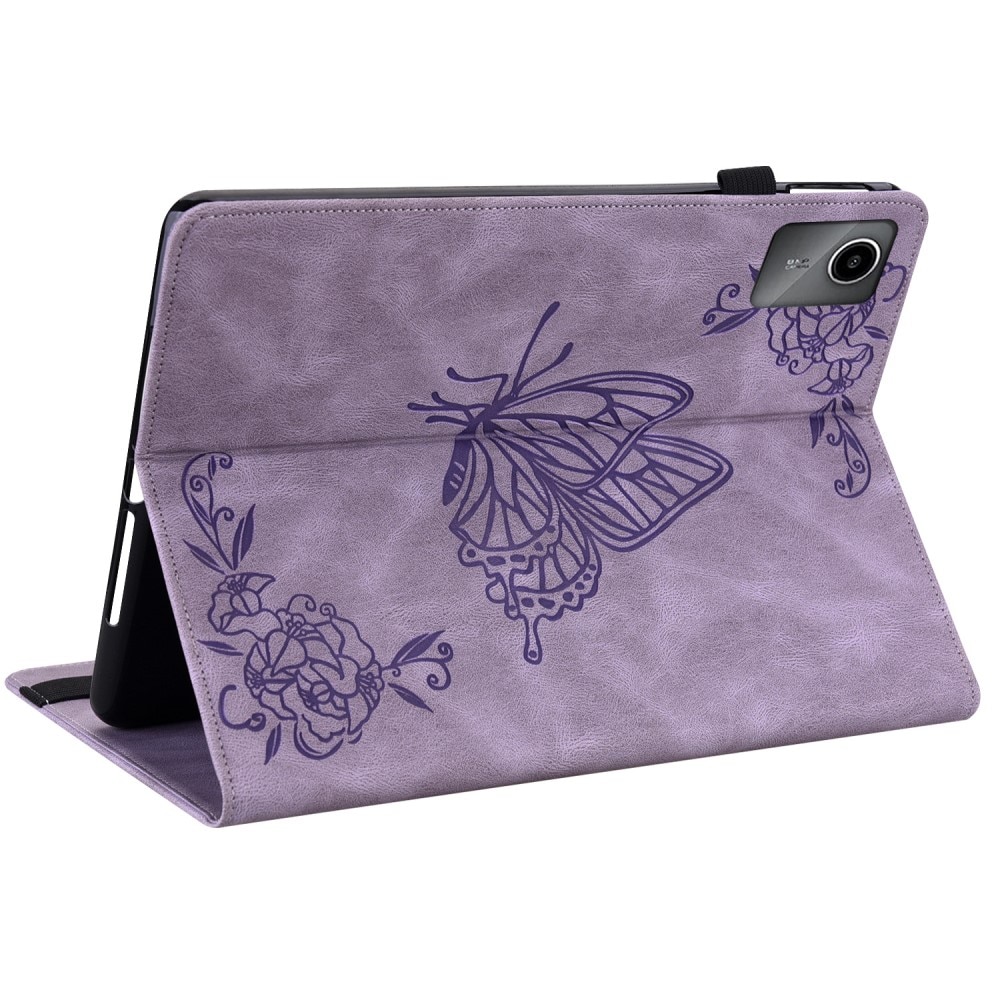 Custodia in pelle con farfalla Lenovo Tab M11 viola