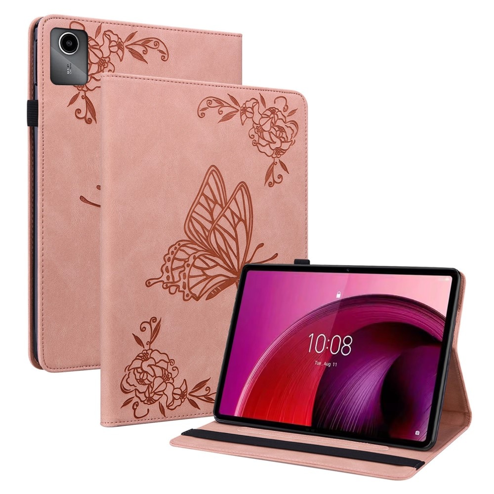 Custodia in pelle con farfalla Lenovo Tab M11 rosa