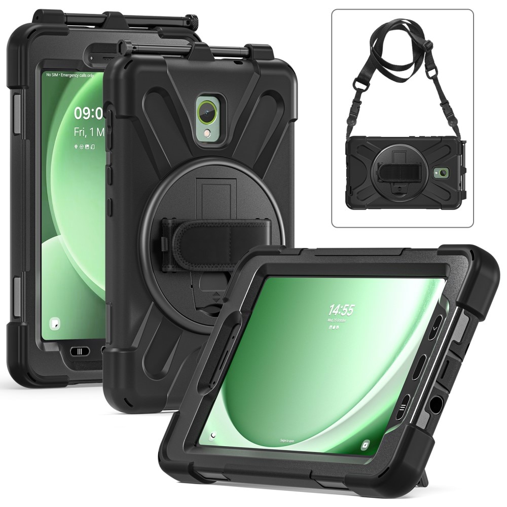 Custodia ibrida antiurto con tracolla Samsung Galaxy Tab Active5 nero