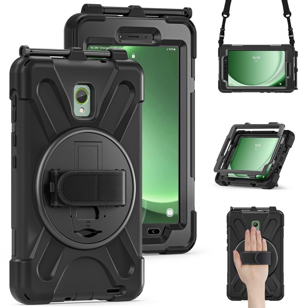 Custodia ibrida antiurto con tracolla Samsung Galaxy Tab Active5 nero