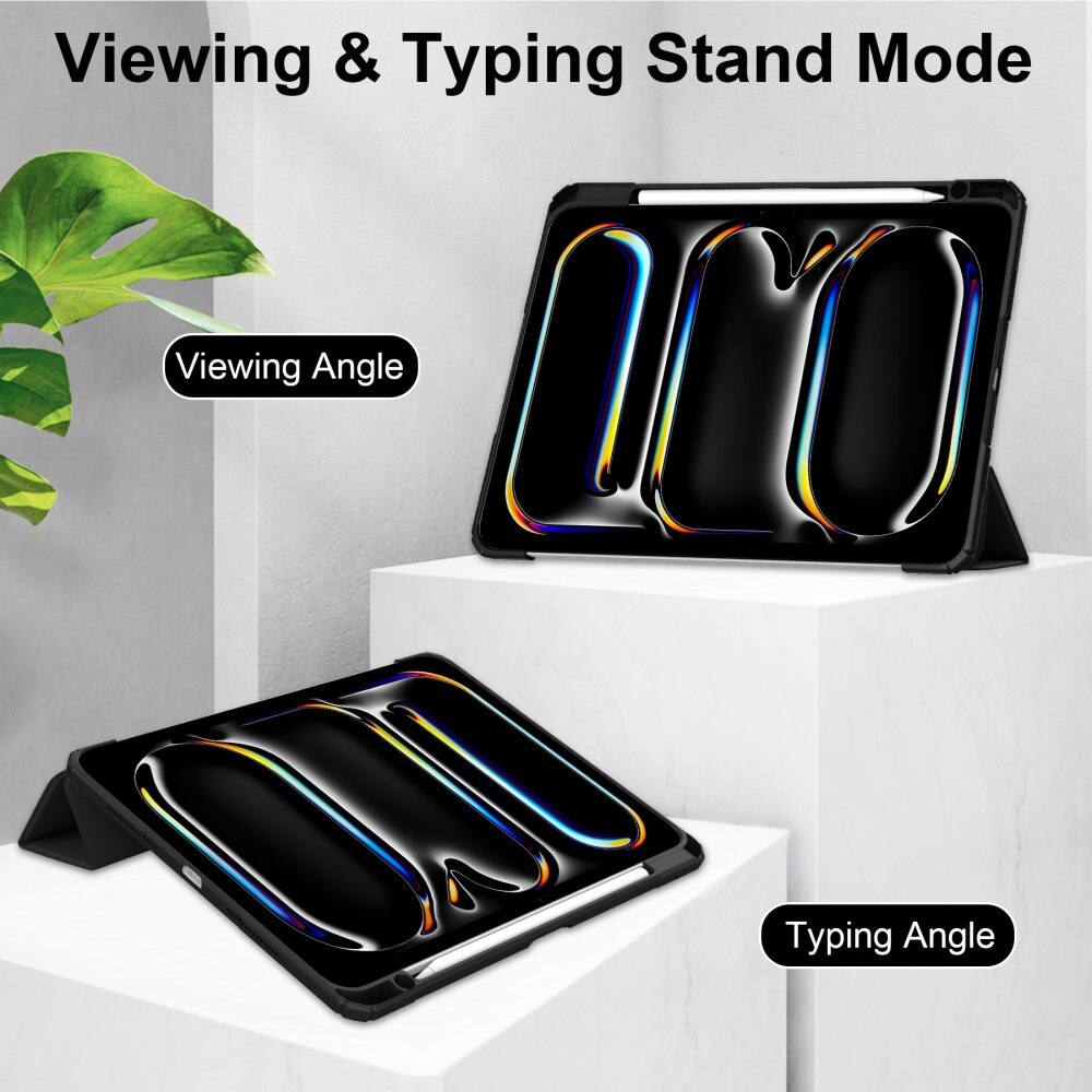 Cover Tri-Fold con portapenne Apple iPad Pro 11 5th Gen (2024) Nero/trasparente