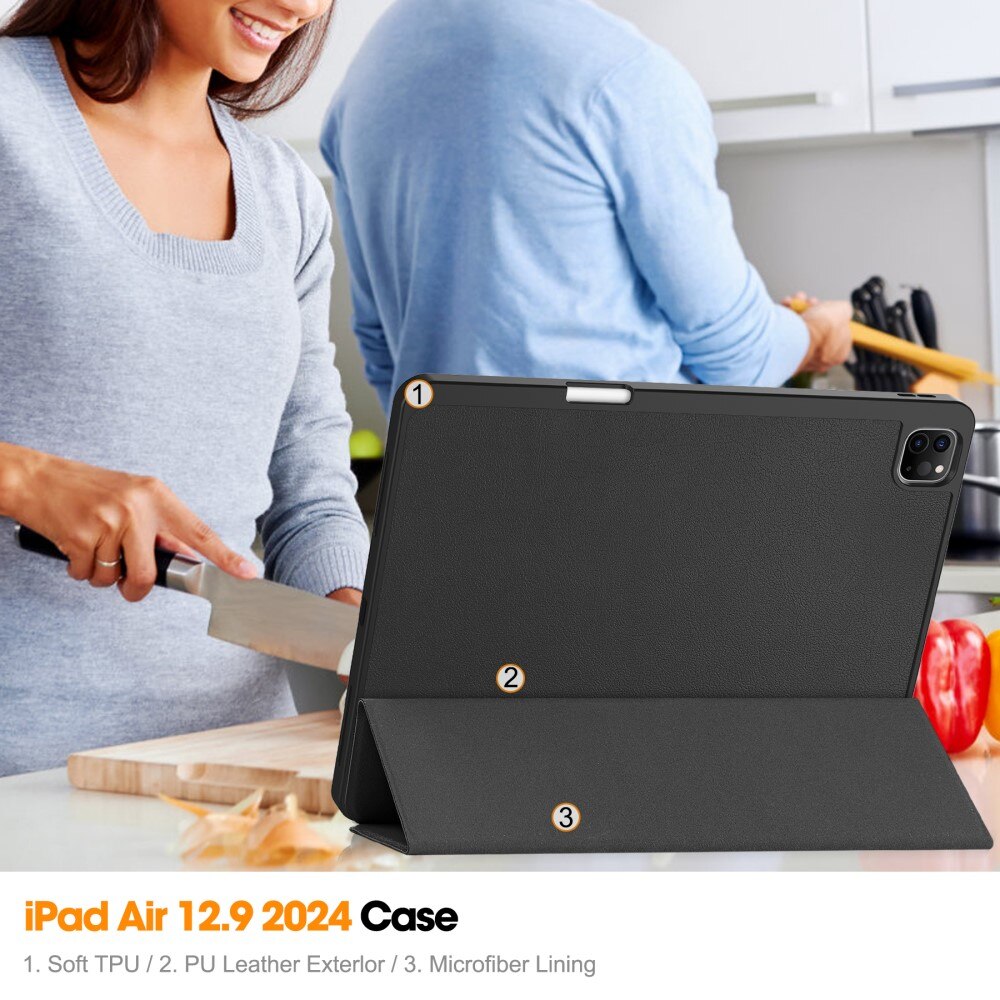 Cover Tri-Fold con portapenne iPad Air 13 (2024) nero