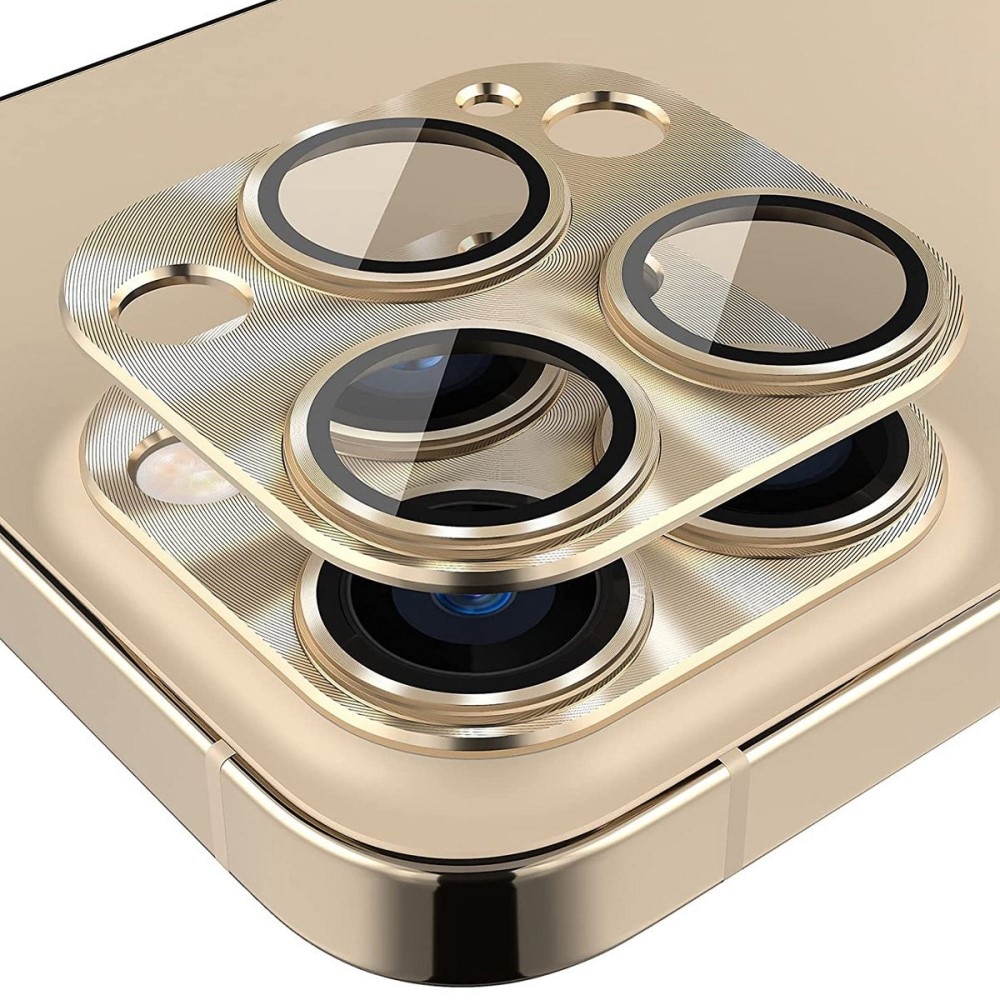 Protezioni per fotocamere Vetro Temperato Alluminio iPhone 14 Pro/14 Pro Max Oro