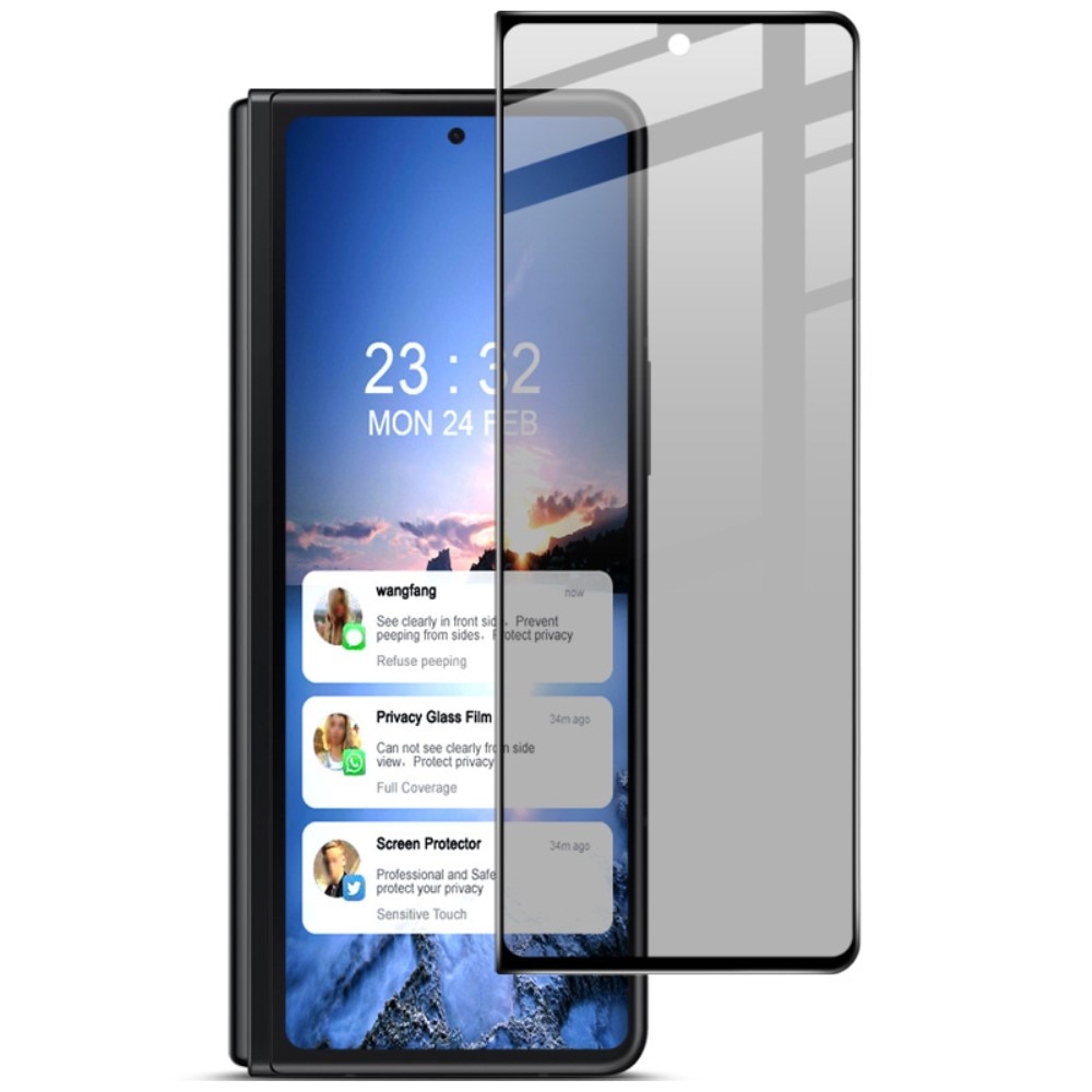 Proteggischermo effetto privacy per schermo intero Samsung Galaxy Z Fold 4 Nero