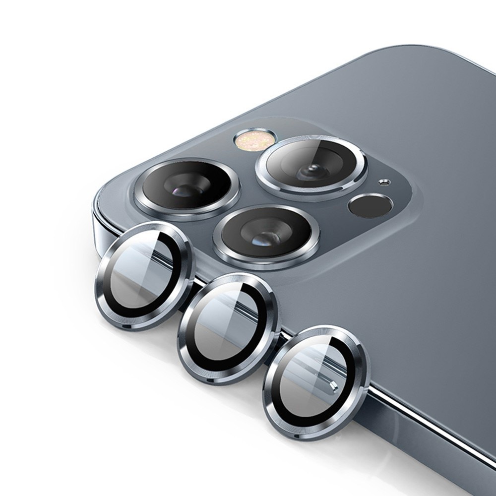 Proteggilente in vetro temperato alluminio iPhone 14 Pro Max nero