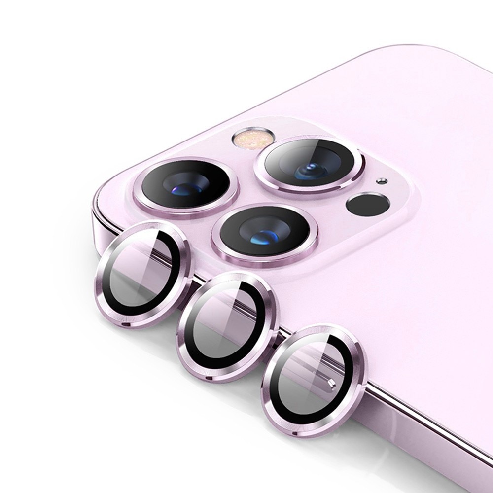 Proteggilente in vetro temperato alluminio iPhone 14 Pro/14 Pro Max Viola