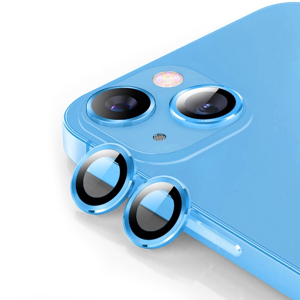 Proteggilente in vetro temperato alluminio iPhone 14 Plus blu