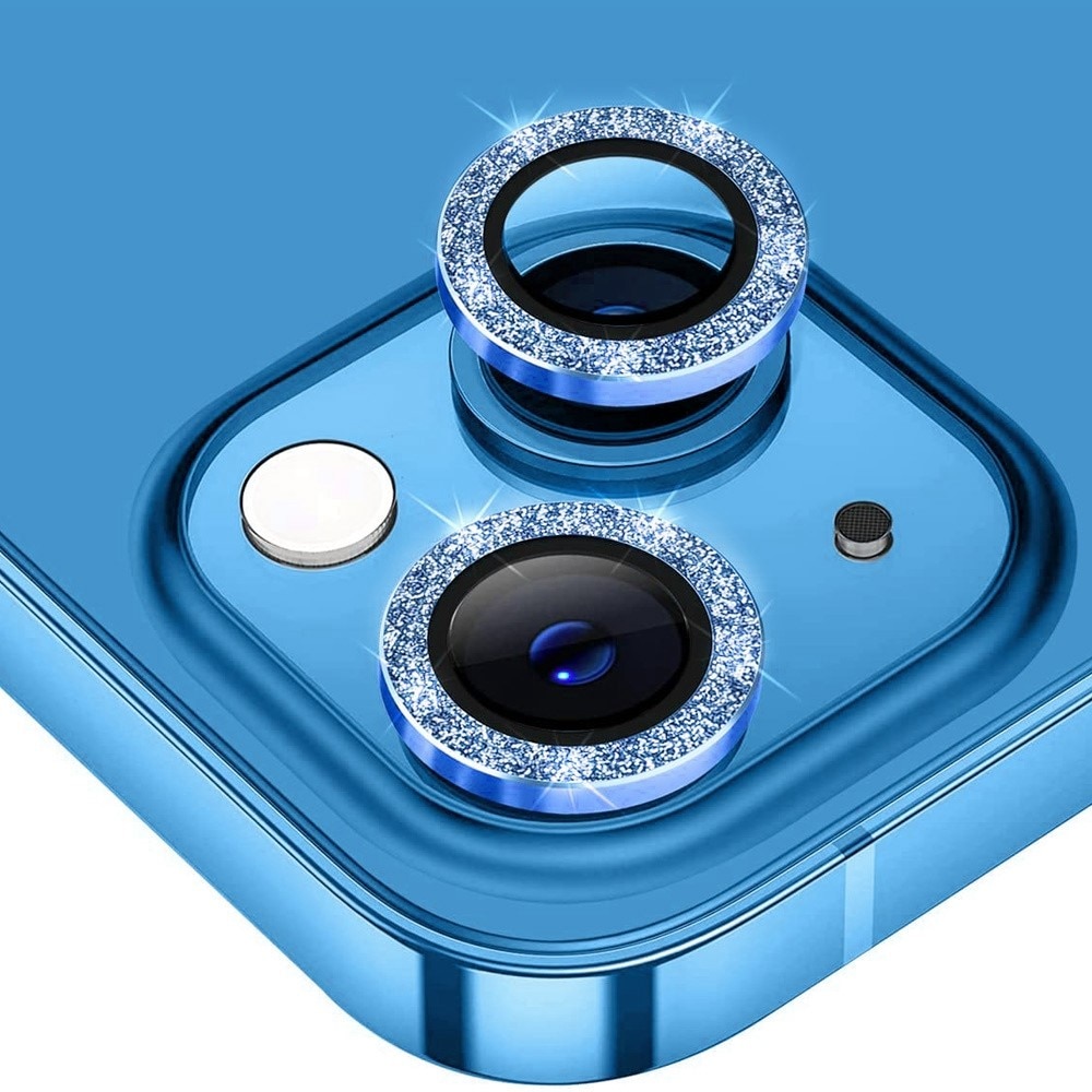 Proteggilente vetro temperato luccichio alluminio iPhone 14 Plus blu