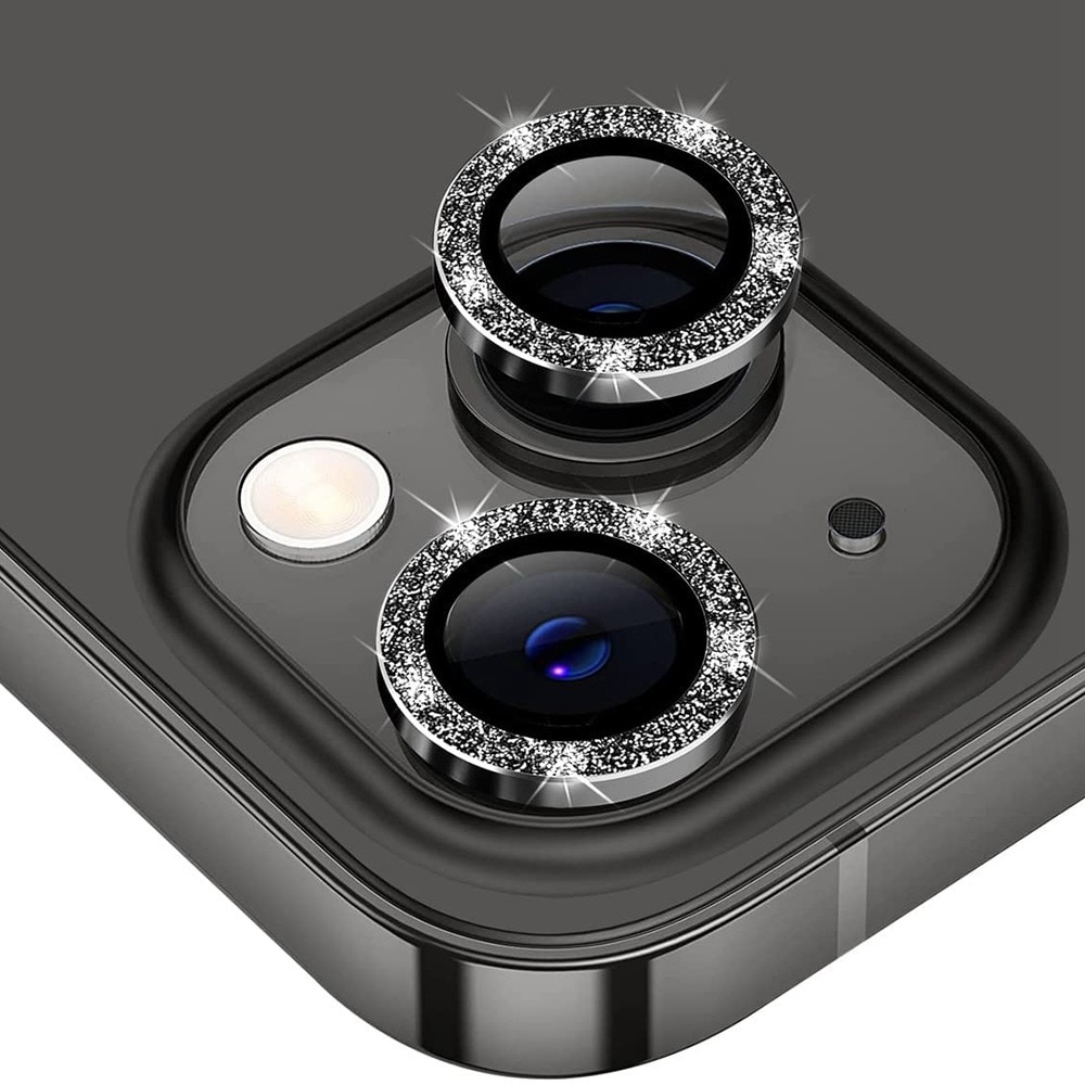 Proteggilente vetro temperato luccichio alluminio iPhone 14 Plus nero