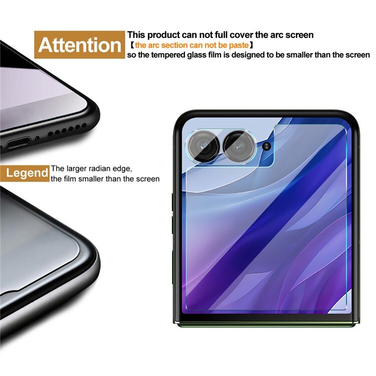 Prottegischermo esterno e Prottegilente Vetro Temperato Motorola Razr 50 Ultra Trasparente