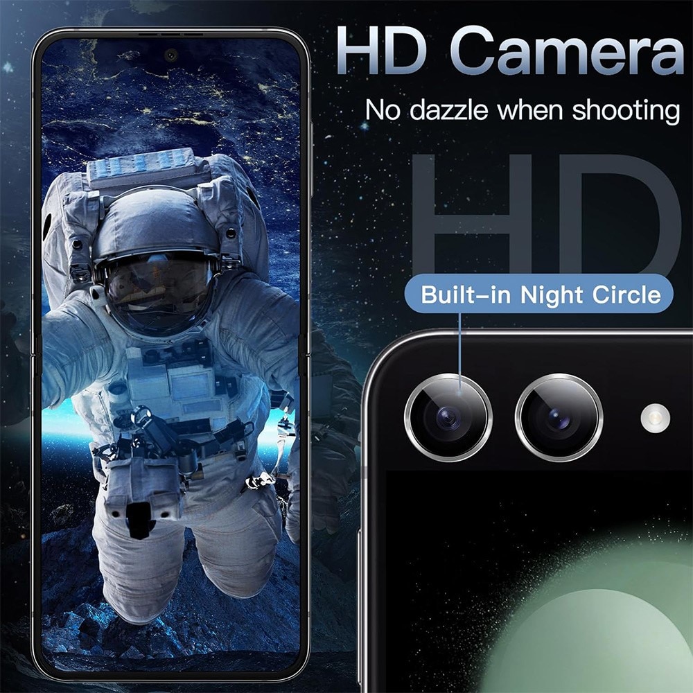 Proteggilente in vetro temperato alluminio Samsung Galaxy Z Flip 7 Argento