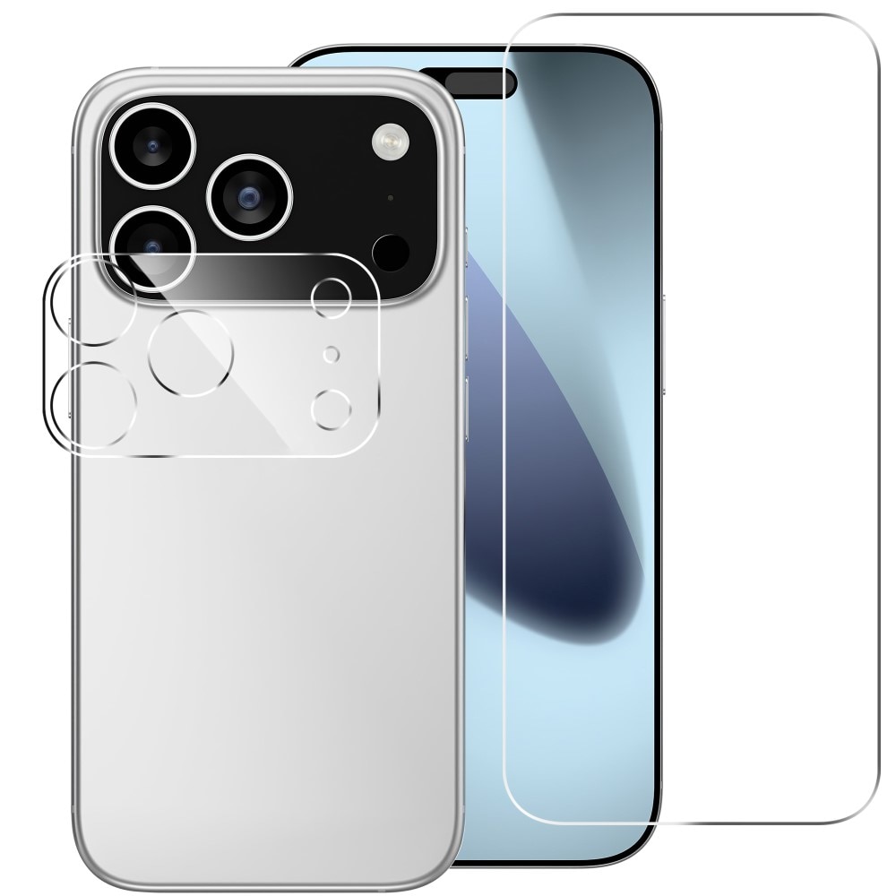 Protezione fotocamera e schermo in vetro temperato iPhone 17 Pro