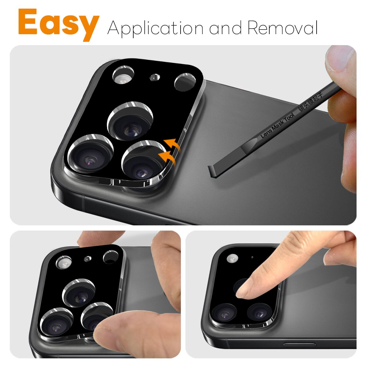 Proteggilente in vetro temperato iPhone 17 Pro Max (2 pezzi) Nero
