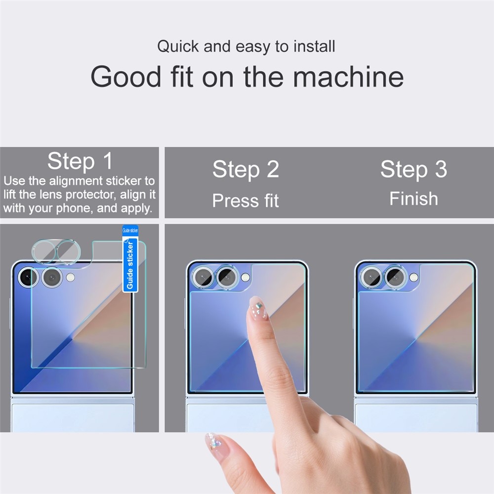 Prottegischermo esterno e Prottegilente Vetro Temperato Samsung Galaxy Z Flip 7 Trasparente