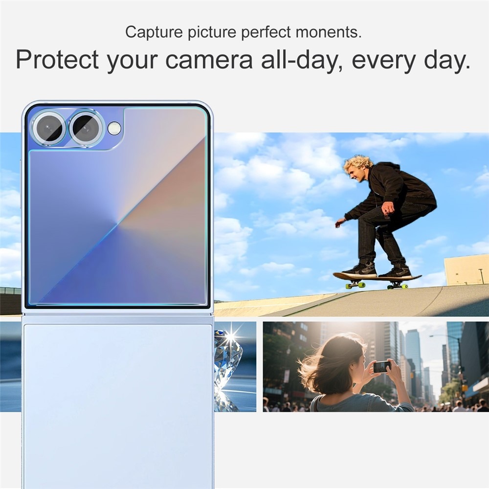 Prottegischermo esterno e Prottegilente Vetro Temperato Samsung Galaxy Z Flip 7 Trasparente