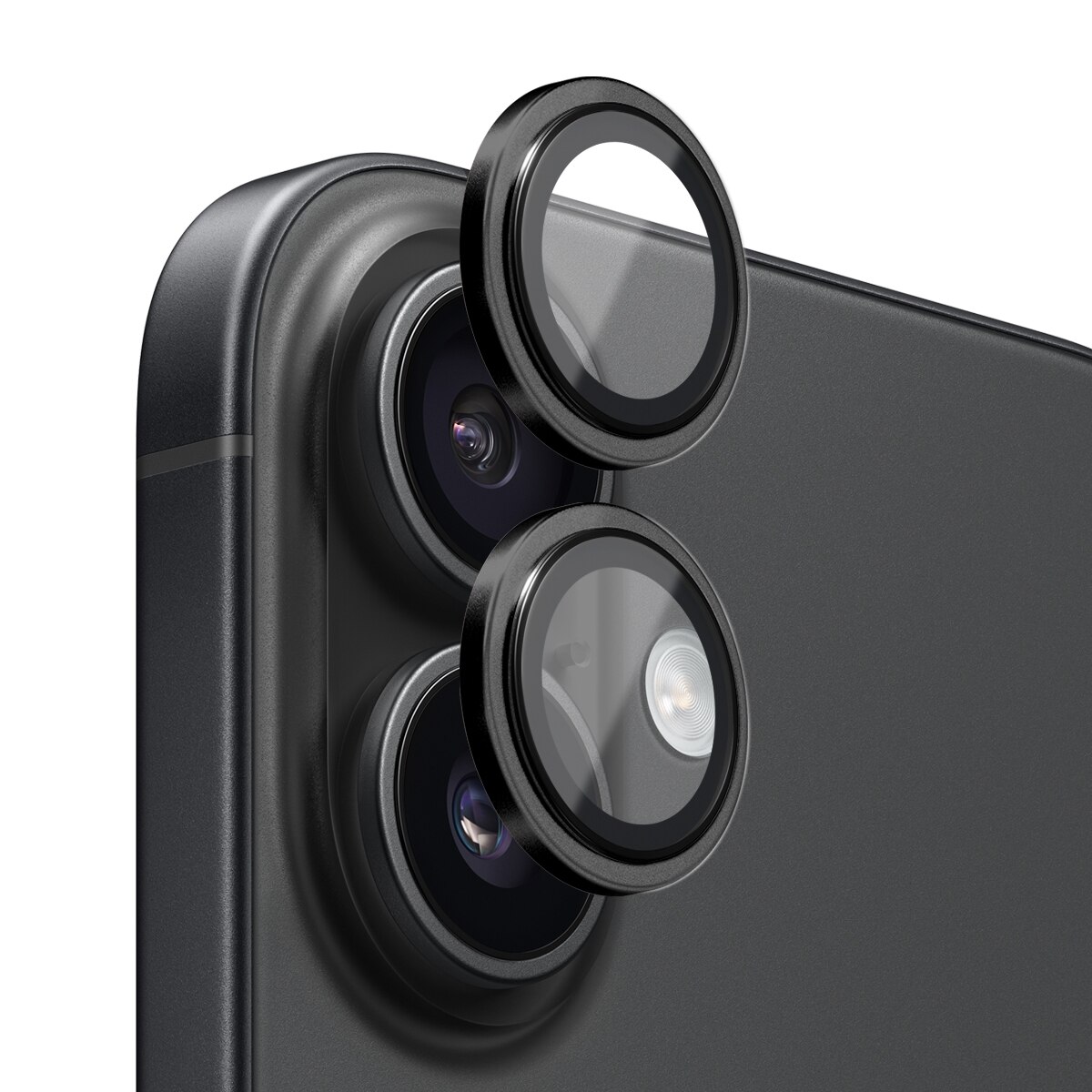 Proteggilente in vetro temperato alluminio iPhone 17 Nero