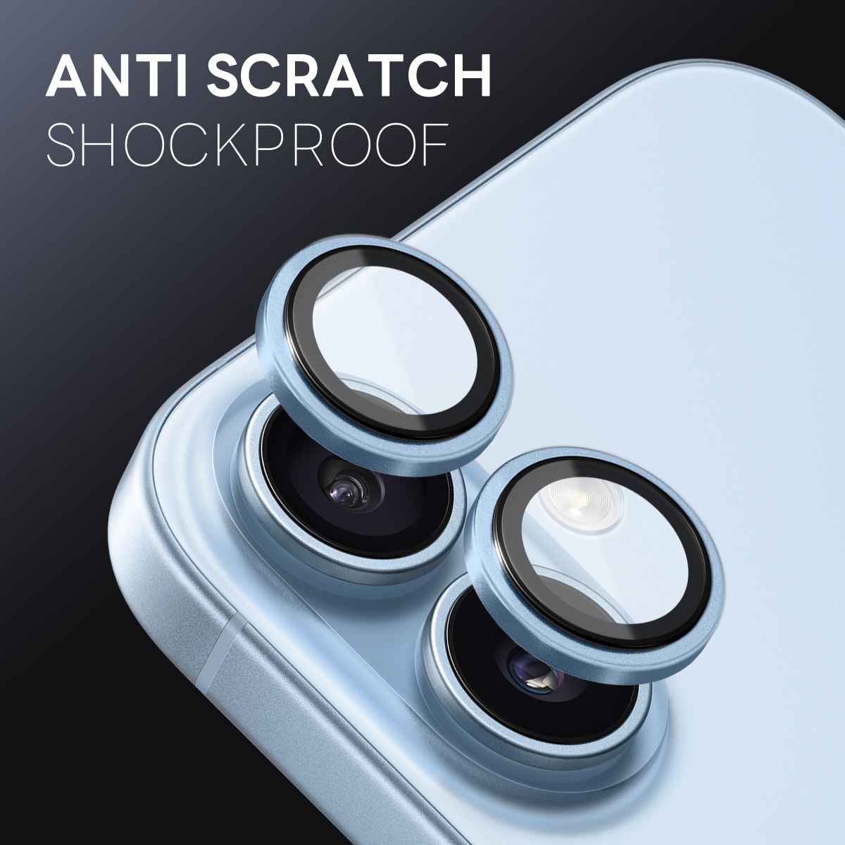 Proteggilente in vetro temperato alluminio iPhone 17 Blu