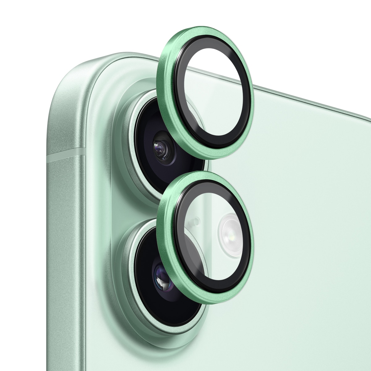 Proteggilente in vetro temperato alluminio iPhone 17 Verde