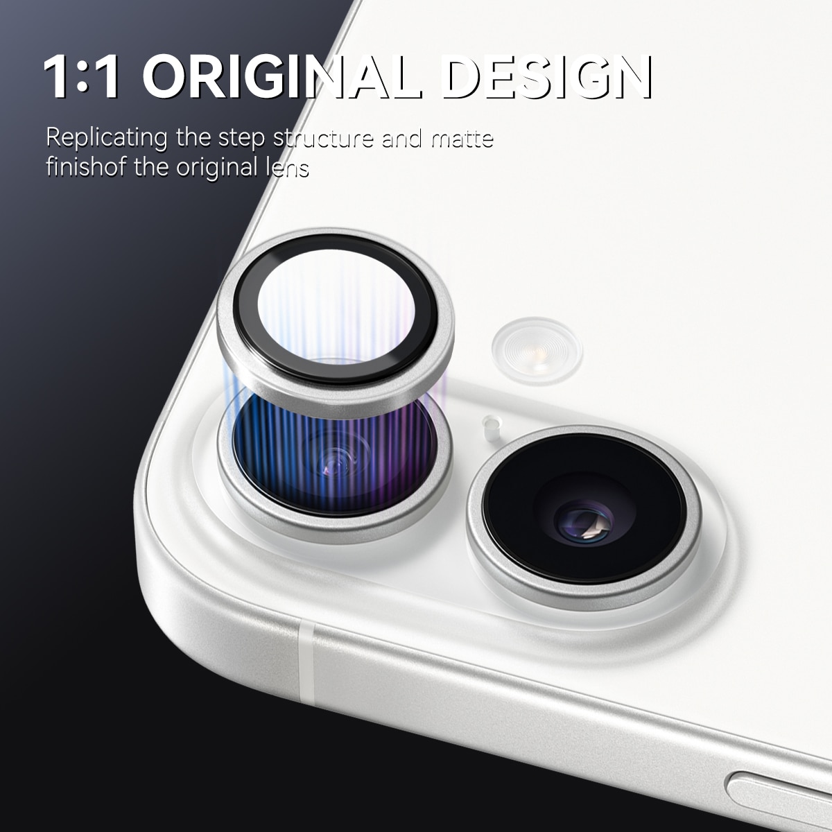 Proteggilente in vetro temperato alluminio iPhone 17 Argento