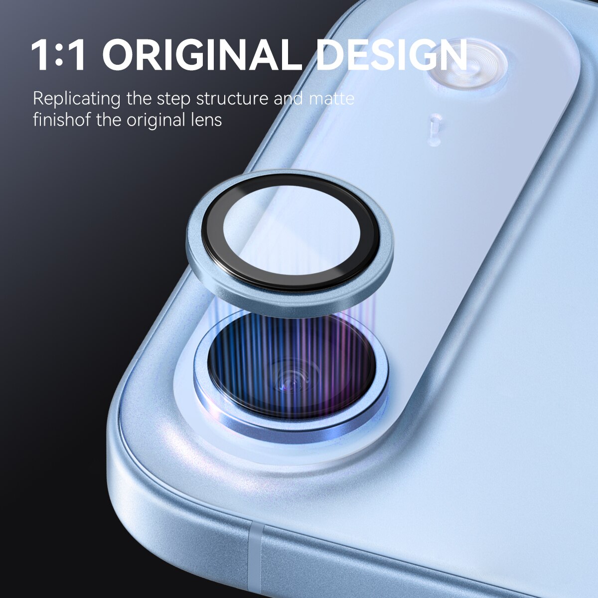 Proteggilente in vetro temperato alluminio iPhone 17 Air Blu