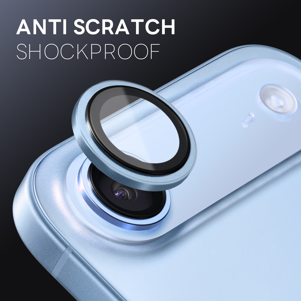 Proteggilente in vetro temperato alluminio iPhone 17 Air Blu