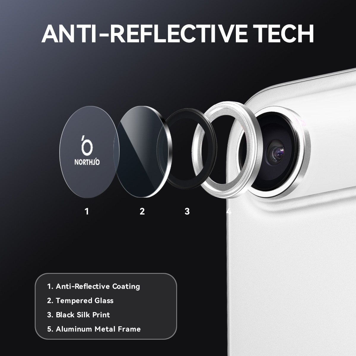 Proteggilente in vetro temperato alluminio iPhone 17 Air Argento