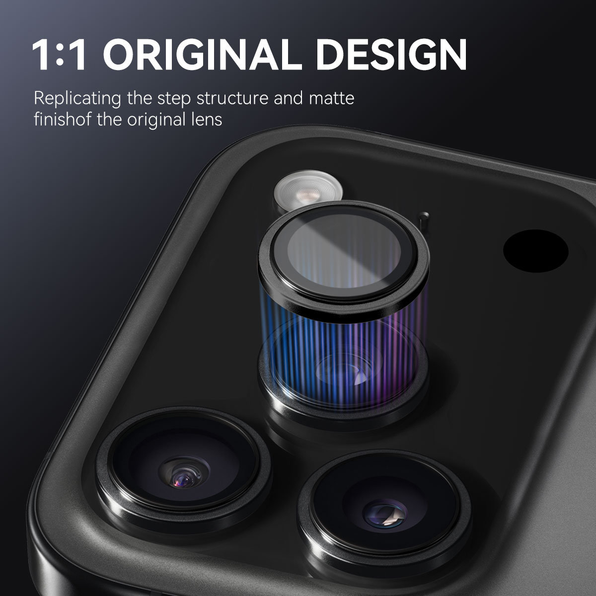 Proteggilente in vetro temperato alluminio iPhone 17 Pro Nero