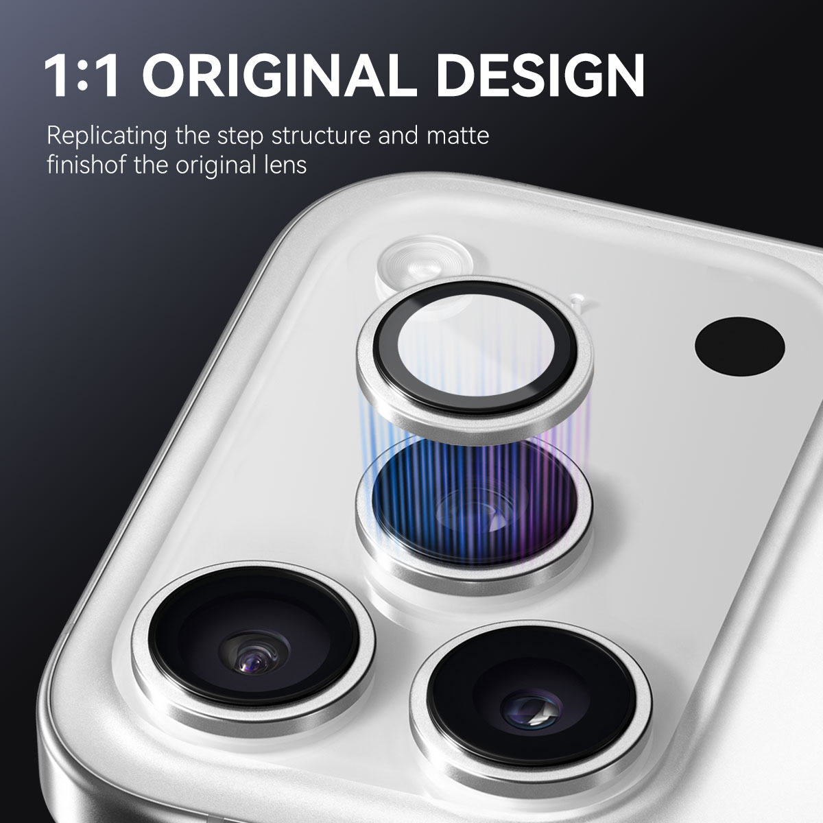 Proteggilente in vetro temperato alluminio iPhone 17 Pro Argento