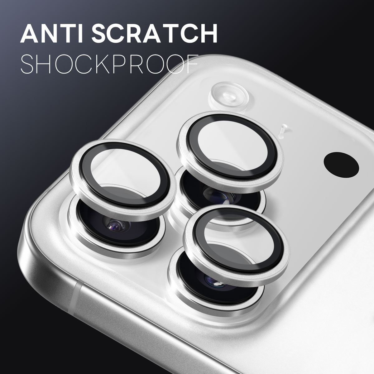 Proteggilente in vetro temperato alluminio iPhone 17 Pro Argento