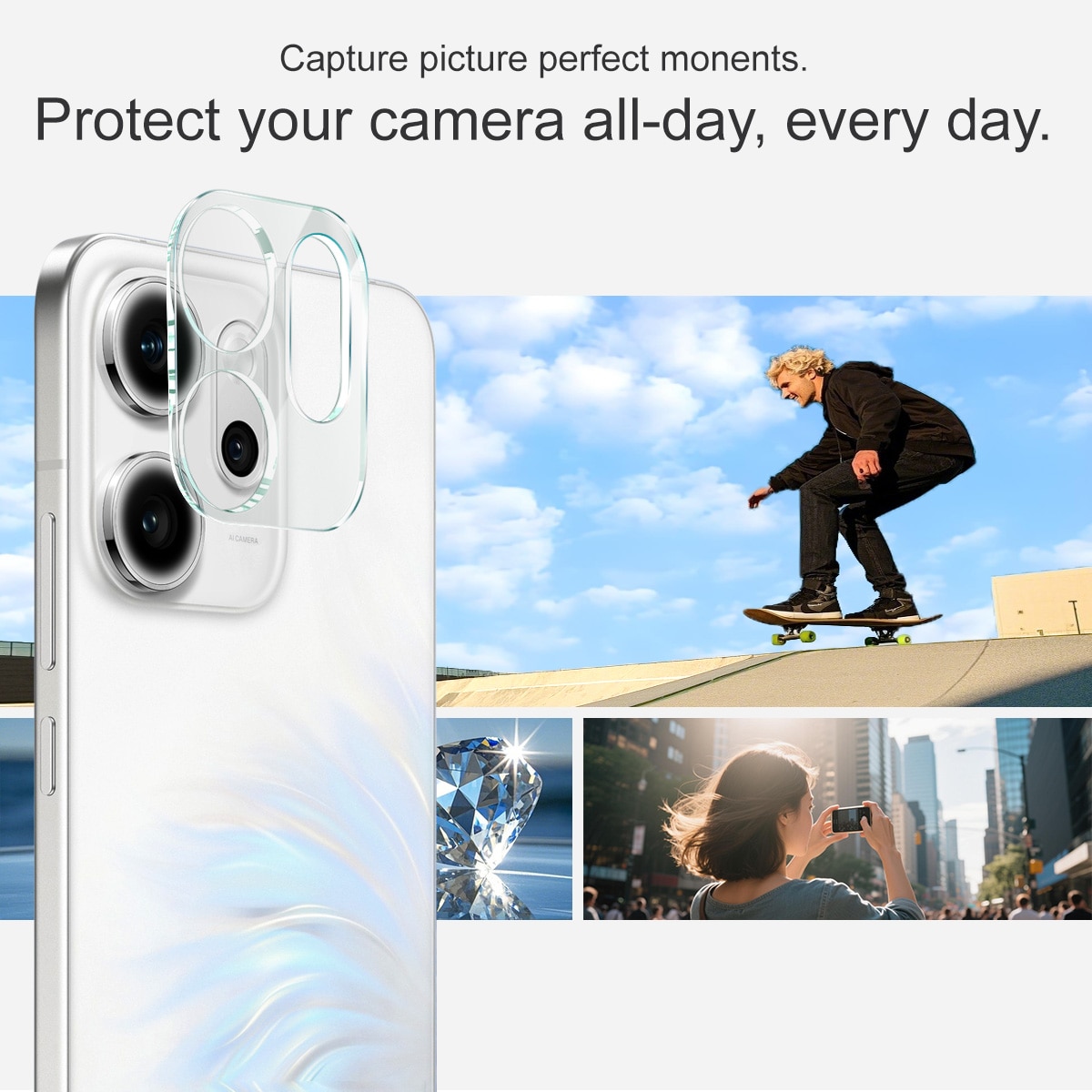 Proteggilente in vetro temperato da 0,2 mm Oppo Reno 14 F Trasparente