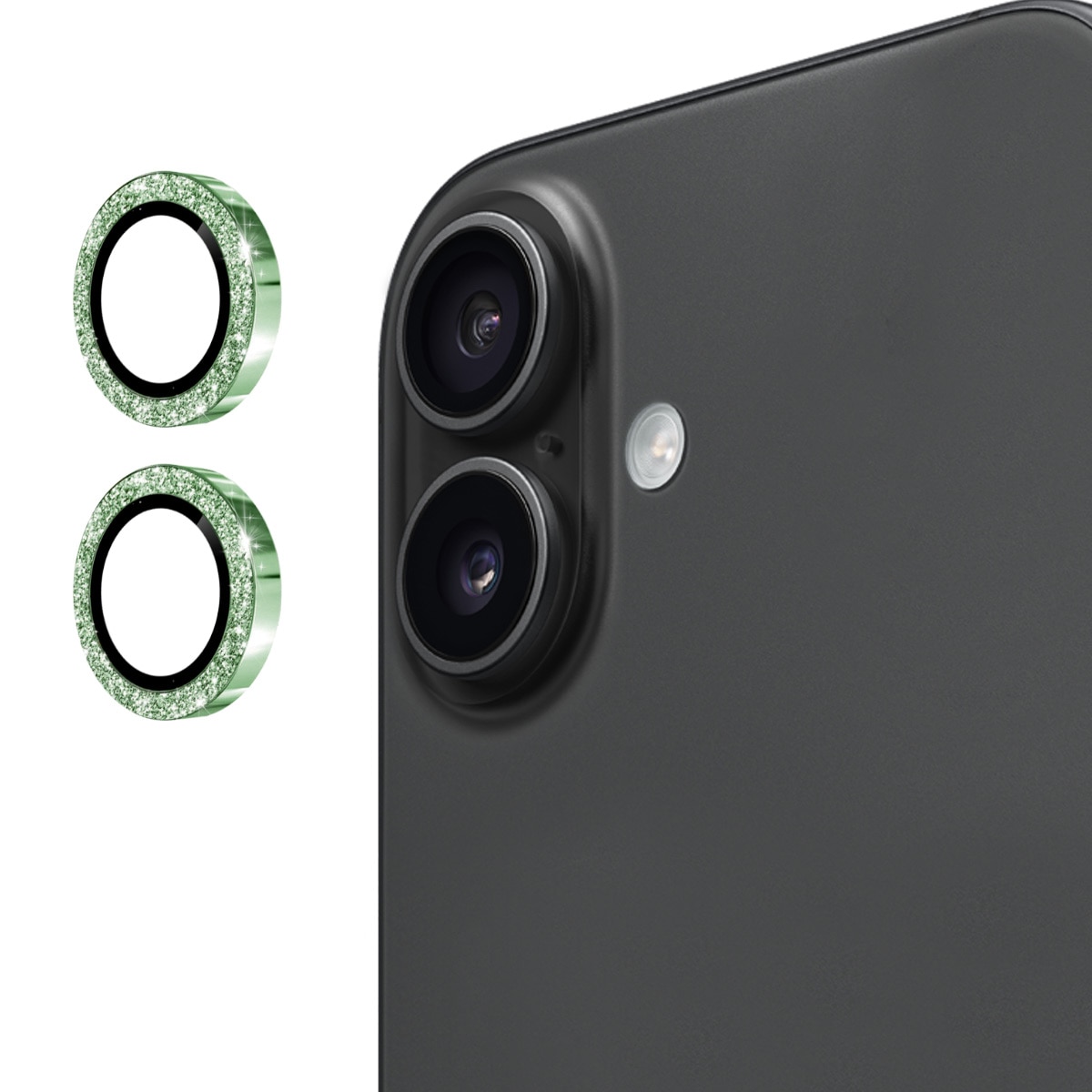 Proteggilente vetro temperato luccichio alluminio iPhone 17 Verde