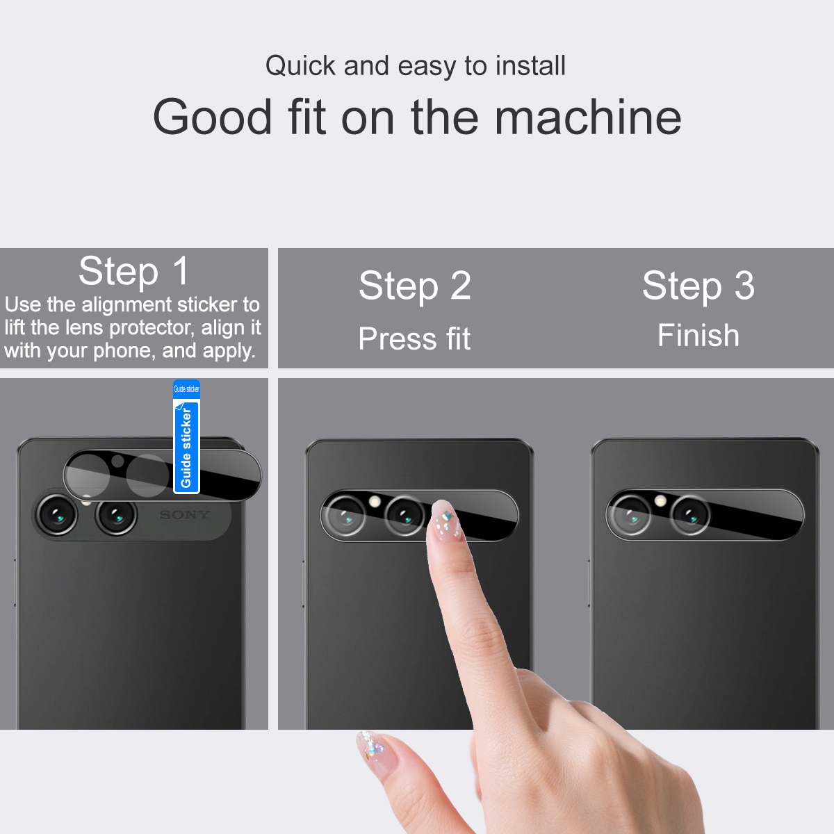 Proteggilente in vetro temperato da 0,2 mm Sony Xperia 10 VII Nero