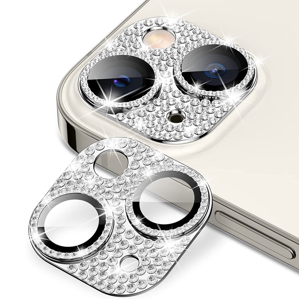 Protezioni per fotocamere Vetro Temperato Luccichio Alluminio iPhone 14 Plus d'argento
