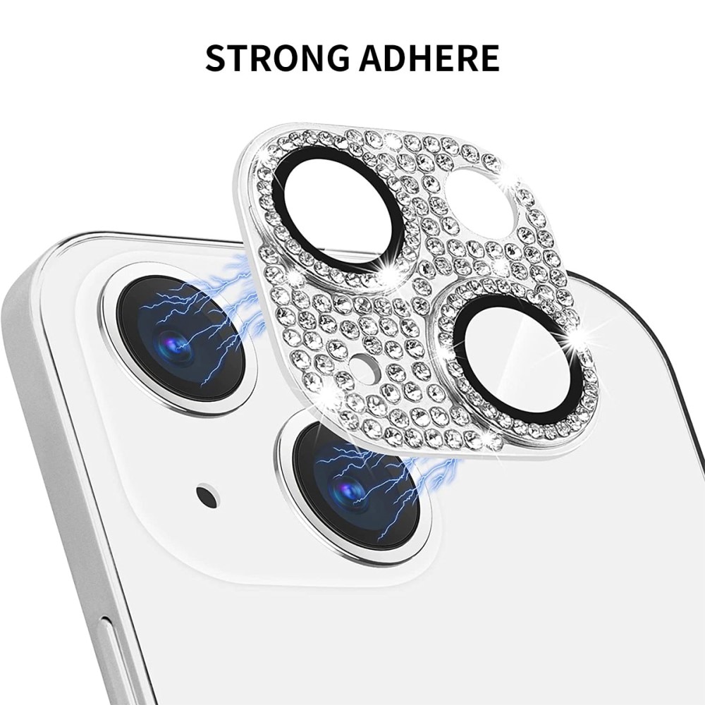 Protezioni per fotocamere Vetro Temperato Luccichio Alluminio iPhone 14 d'argento