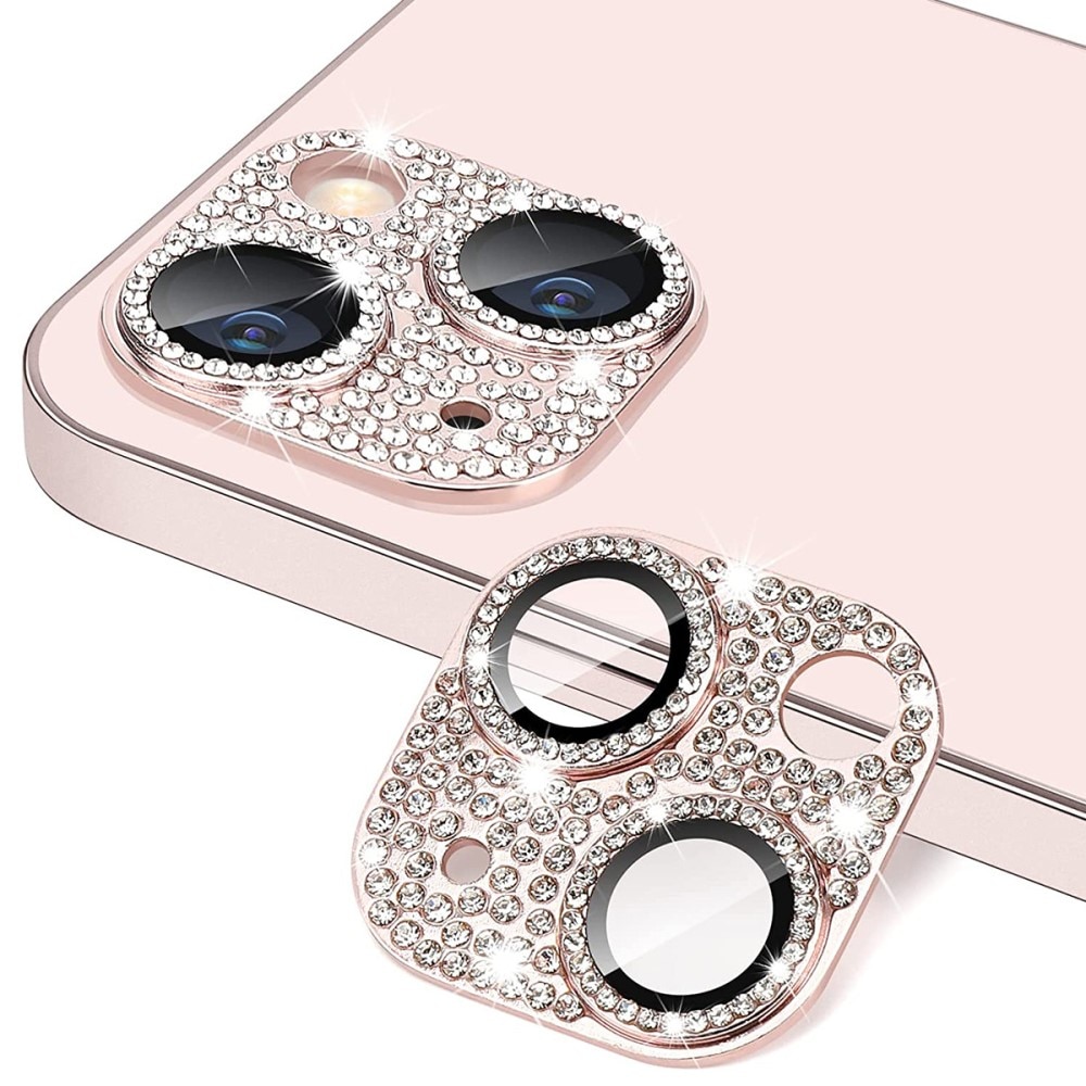 Protezioni per fotocamere Vetro Temperato Luccichio Alluminio iPhone 13 rosa