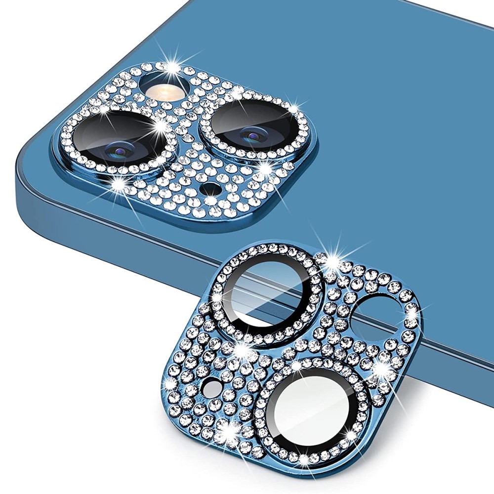 Protezioni per fotocamere Vetro Temperato Luccichio Alluminio iPhone 13 Mini blu