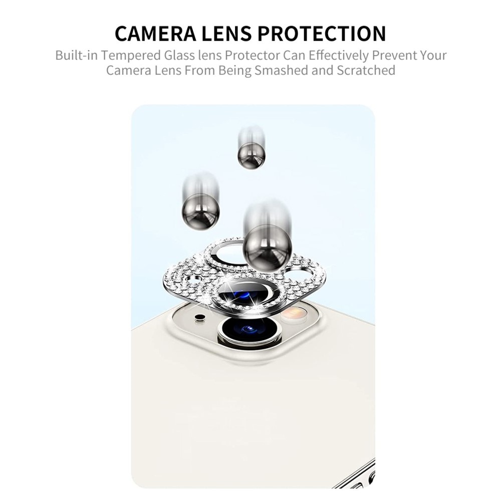 Protezioni per fotocamere Vetro Temperato Luccichio Alluminio iPhone 13 blu