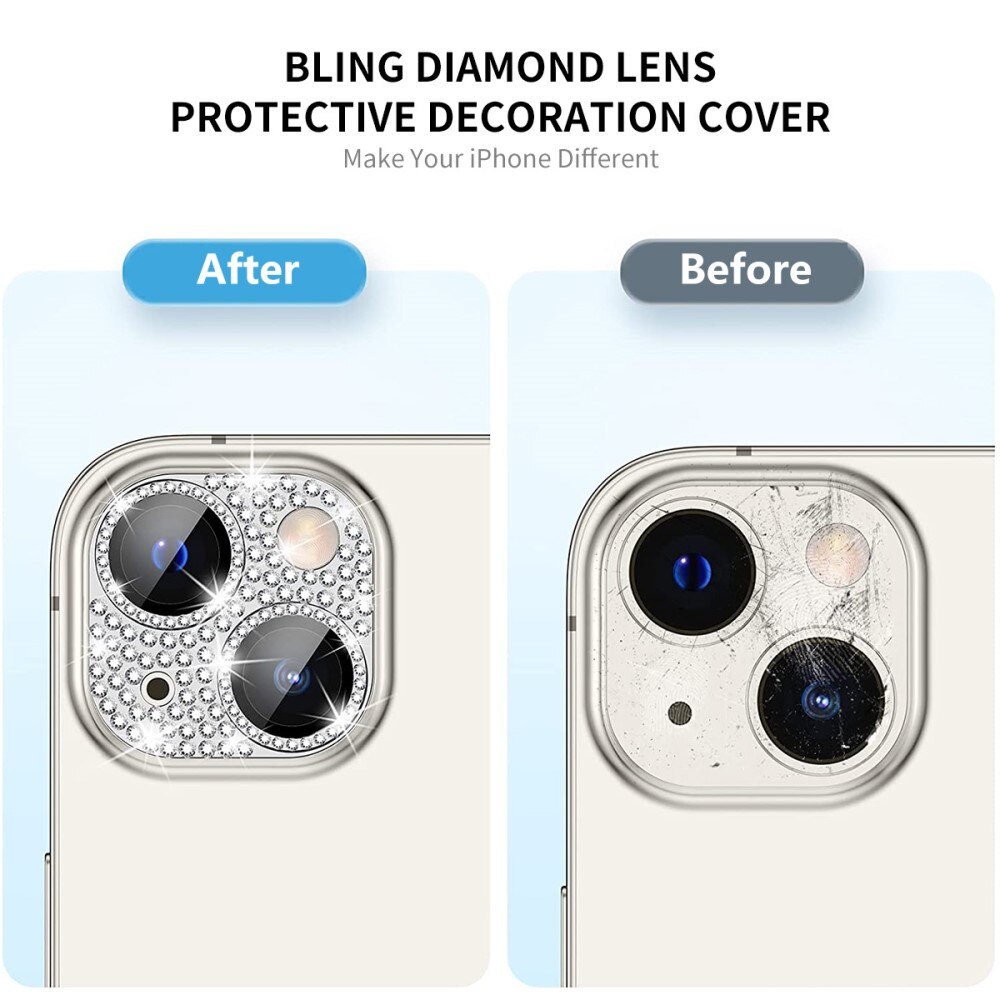 Protezioni per fotocamere Vetro Temperato Luccichio Alluminio iPhone 13 Mini verde