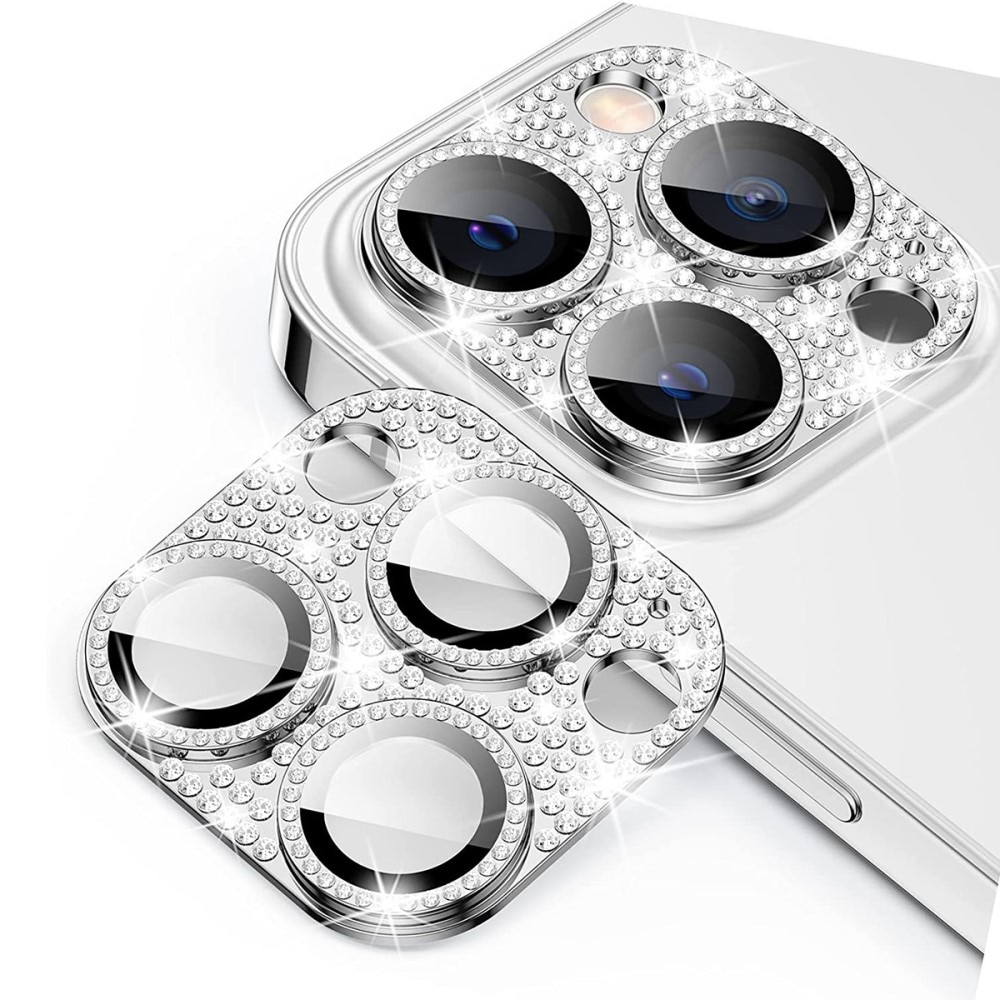 Protezioni per fotocamere Vetro Temperato Luccichio Alluminio iPhone 13 Pro Max d'argento
