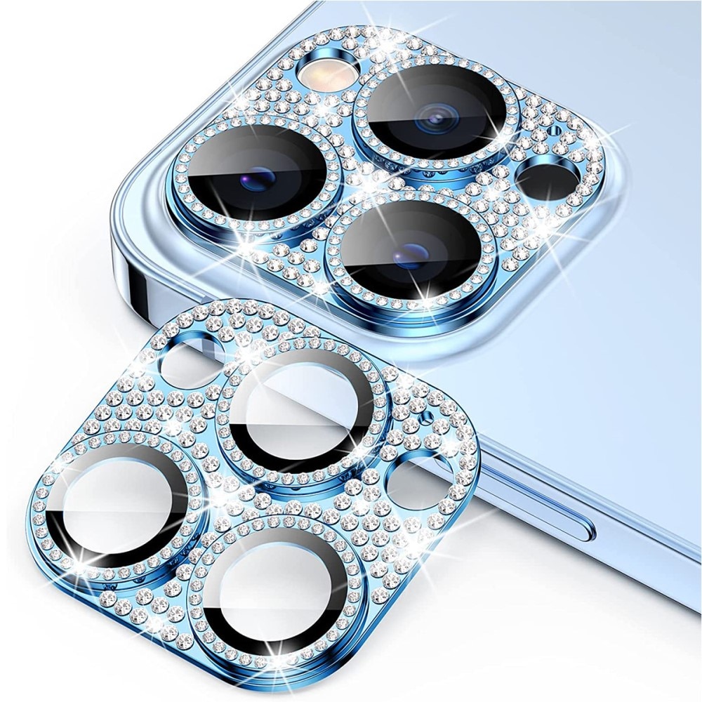 Protezioni per fotocamere Vetro Temperato Luccichio Alluminio iPhone 13 Pro blu