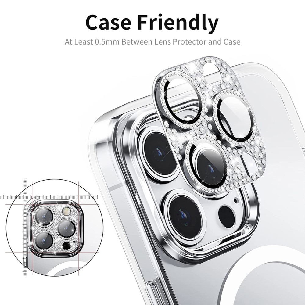 Protezioni per fotocamere Vetro Temperato Luccichio Alluminio iPhone 13 Pro Max blu