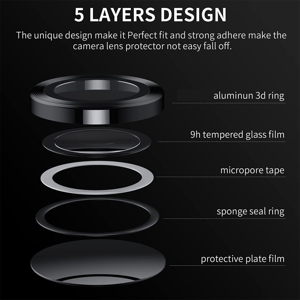 Proteggilente in vetro temperato alluminio Samsung Galaxy Z Flip 4 nero