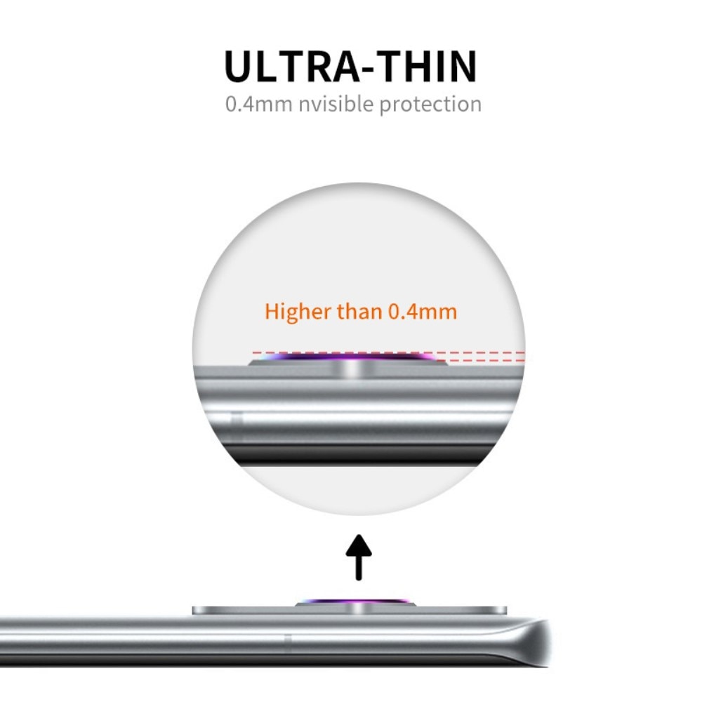 Proteggilente in vetro temperato alluminio Huawei P60/P60 Pro nero