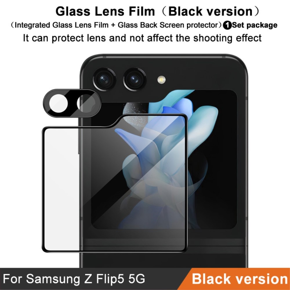 Prottegischermo esterno e Prottegilente Vetro Temperato Samsung Galaxy Z Flip 5 nero
