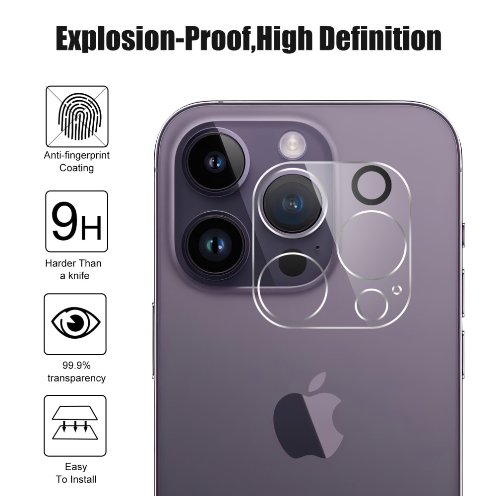 Protezione fotocamera e schermo in vetro temperato iPhone 15 Pro Max Trasparente