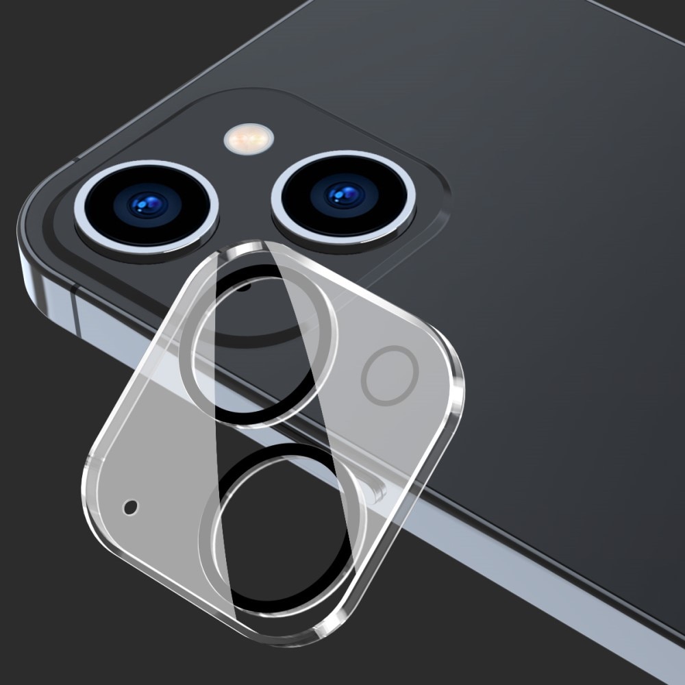 Proteggilente in vetro temperato alluminio iPhone 15 Trasparente